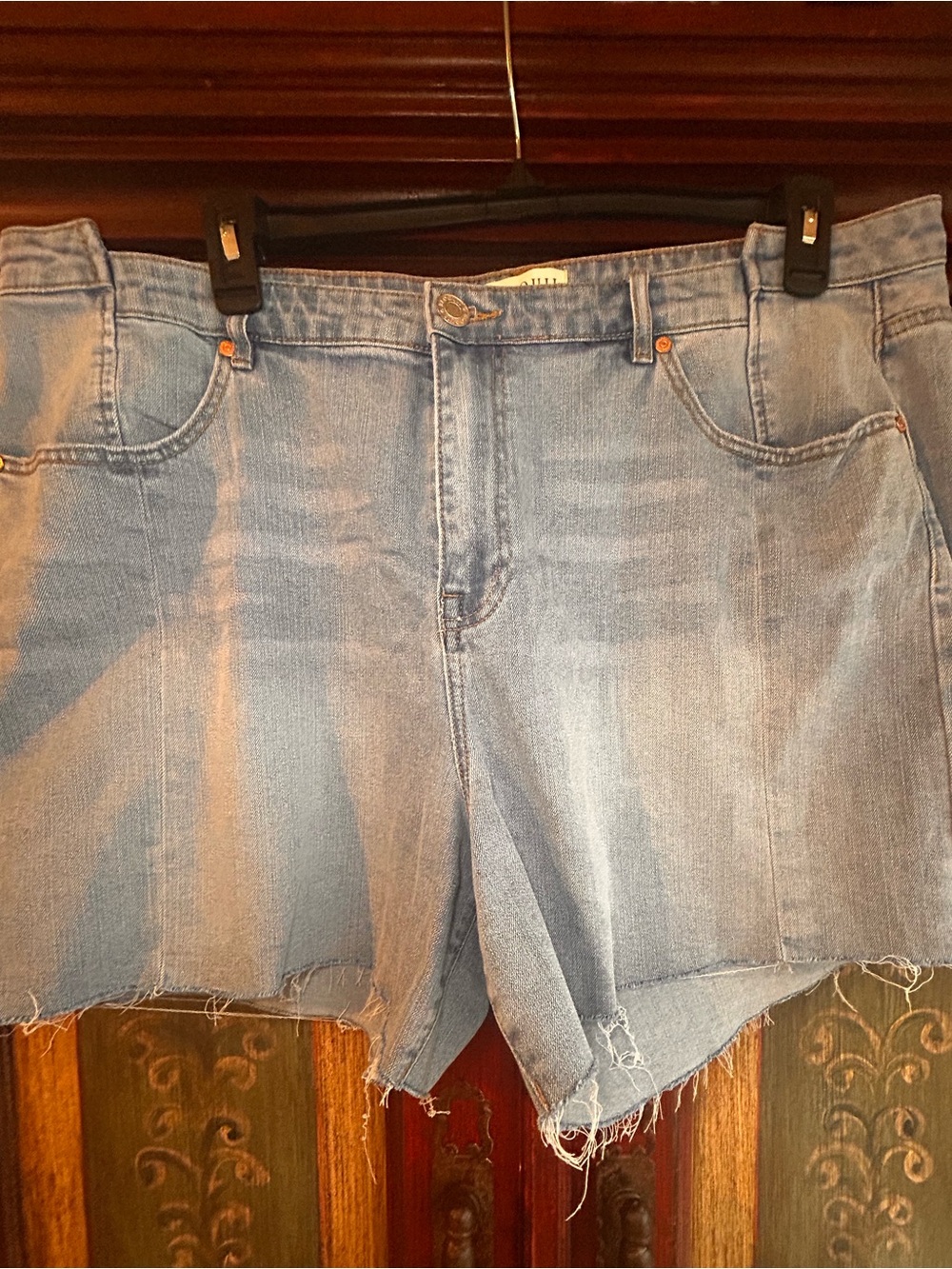 Eloquii Light Blue Denim Cutoff Shorts